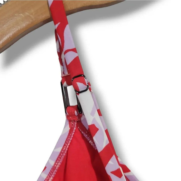 Kona Sol Women’s Red Botanical Leaf Tankini Swimsuit Top - Small NWT - Picture 2 of 10